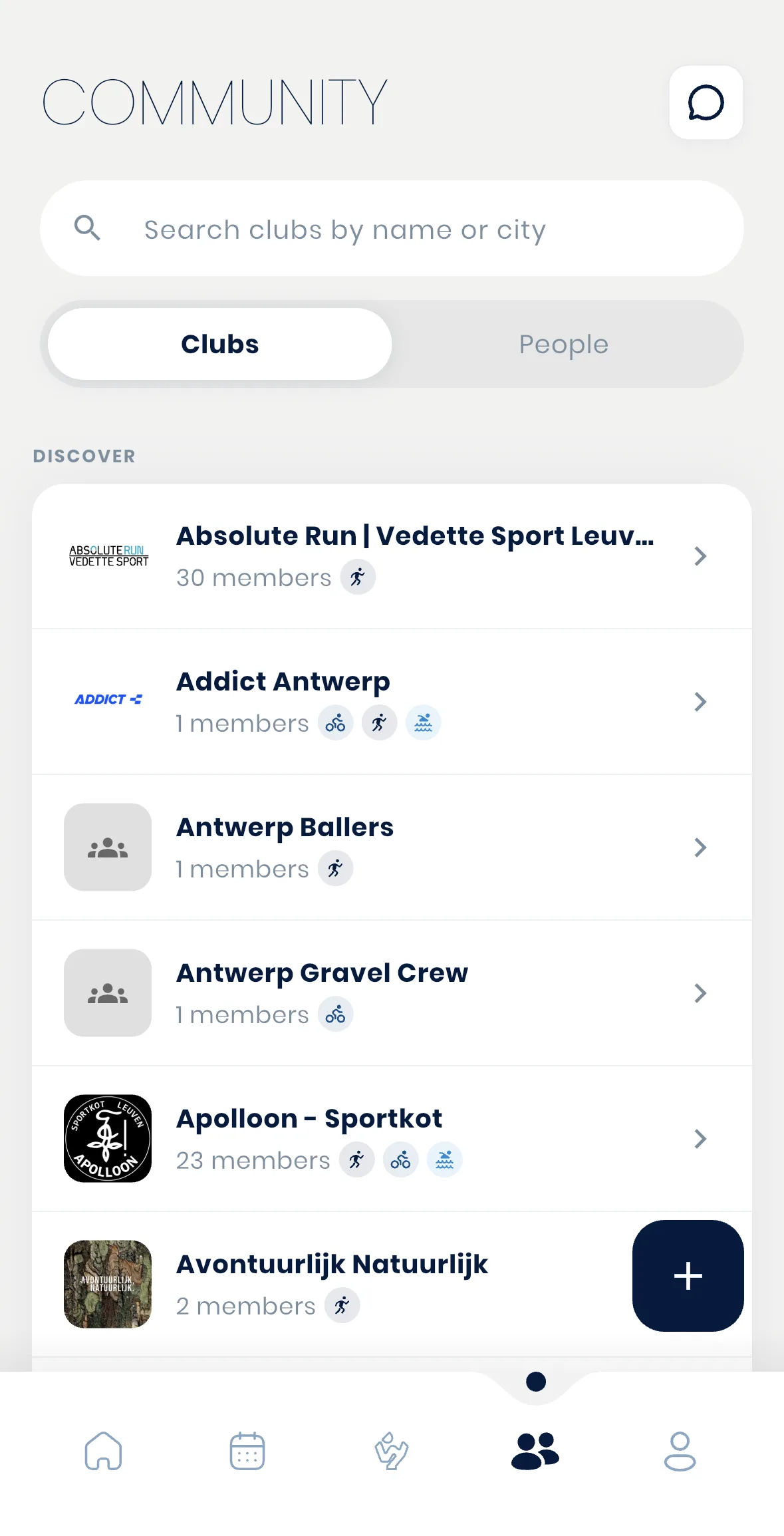 An athlete discovering clubs and people to train with